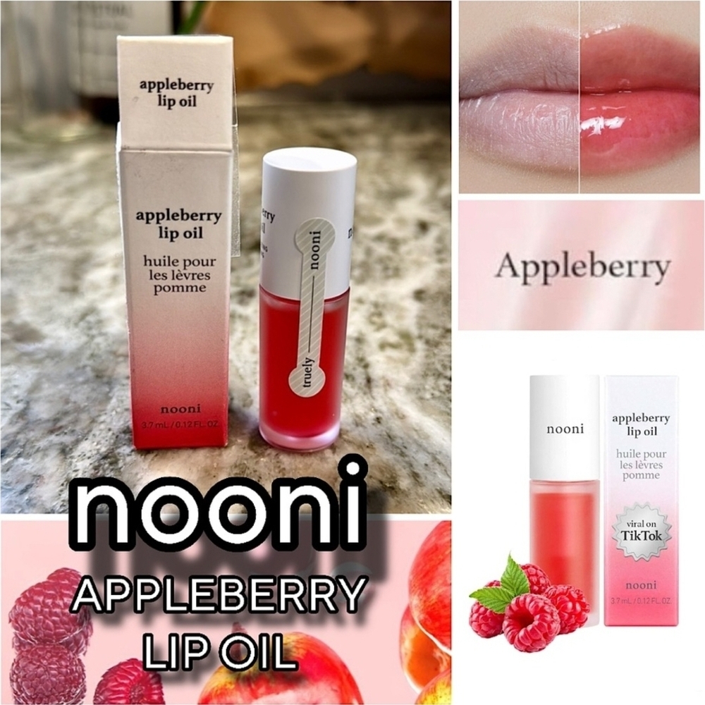 Nooni Appleberry Red Glossy Lip Oil with Moisturizing Shine